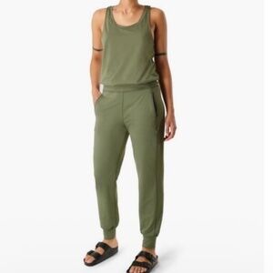 Sweaty Betty Sleeveless Jumpsuit Jogger Heath Green Marl Size Large MSRP $128